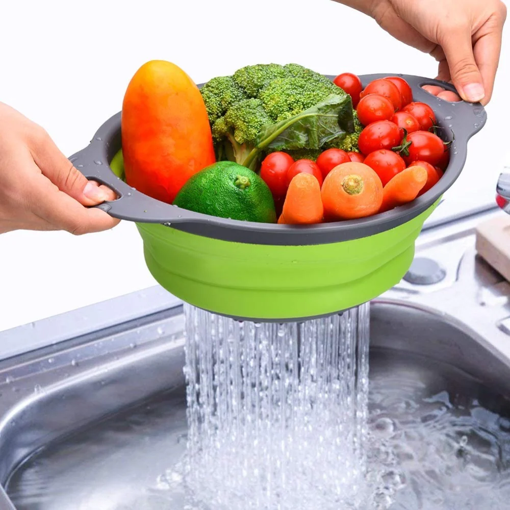 Round Collapsible Fruits Vegetables Strainer - Image 5