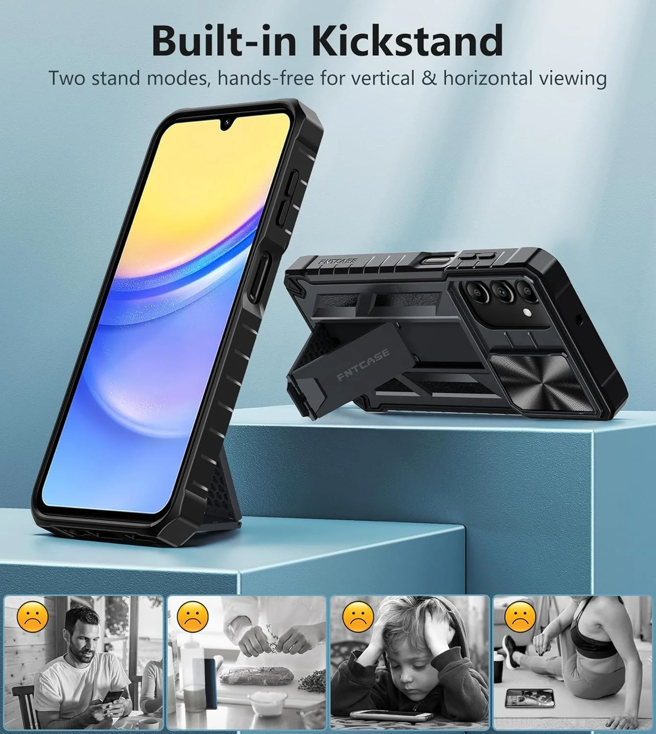Samsung A15 Phone Case: Heavy Duty Shockproof Protective Case with Kickstand - Image 4