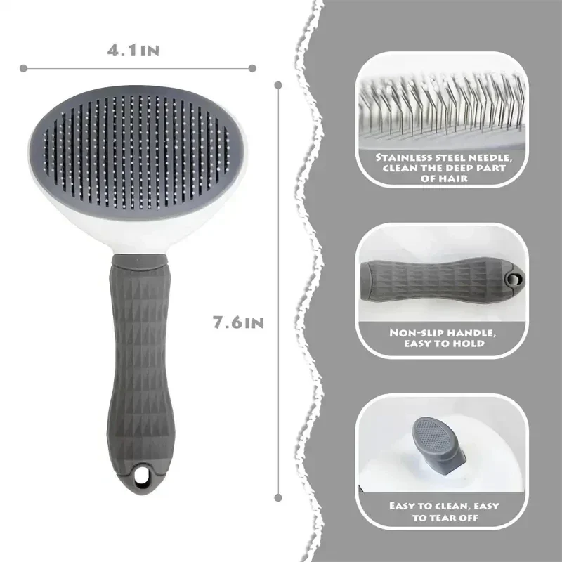Self-Cleaning Pet Grooming Brush – Hair Remover Comb for Dogs & Cats - Image 4