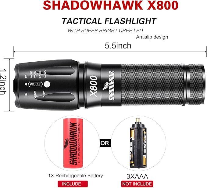 Shadowhawk X800 2500 Lumens Torches Super Bright Led Torch - Image 3