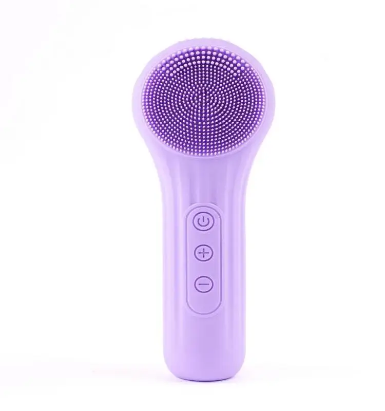 Silicone Electric Facial Cleansing Brush with Heating & Vibration - Image 7