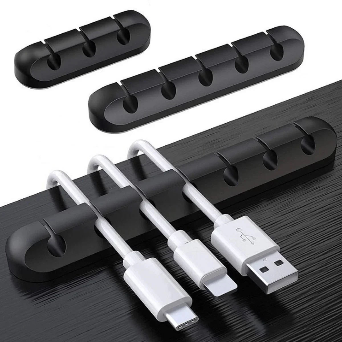 Silicone USB Cable Organizer - Cable Winder & Desktop Tidy Clips for Mouse, Headphones, and Wires - Image 2
