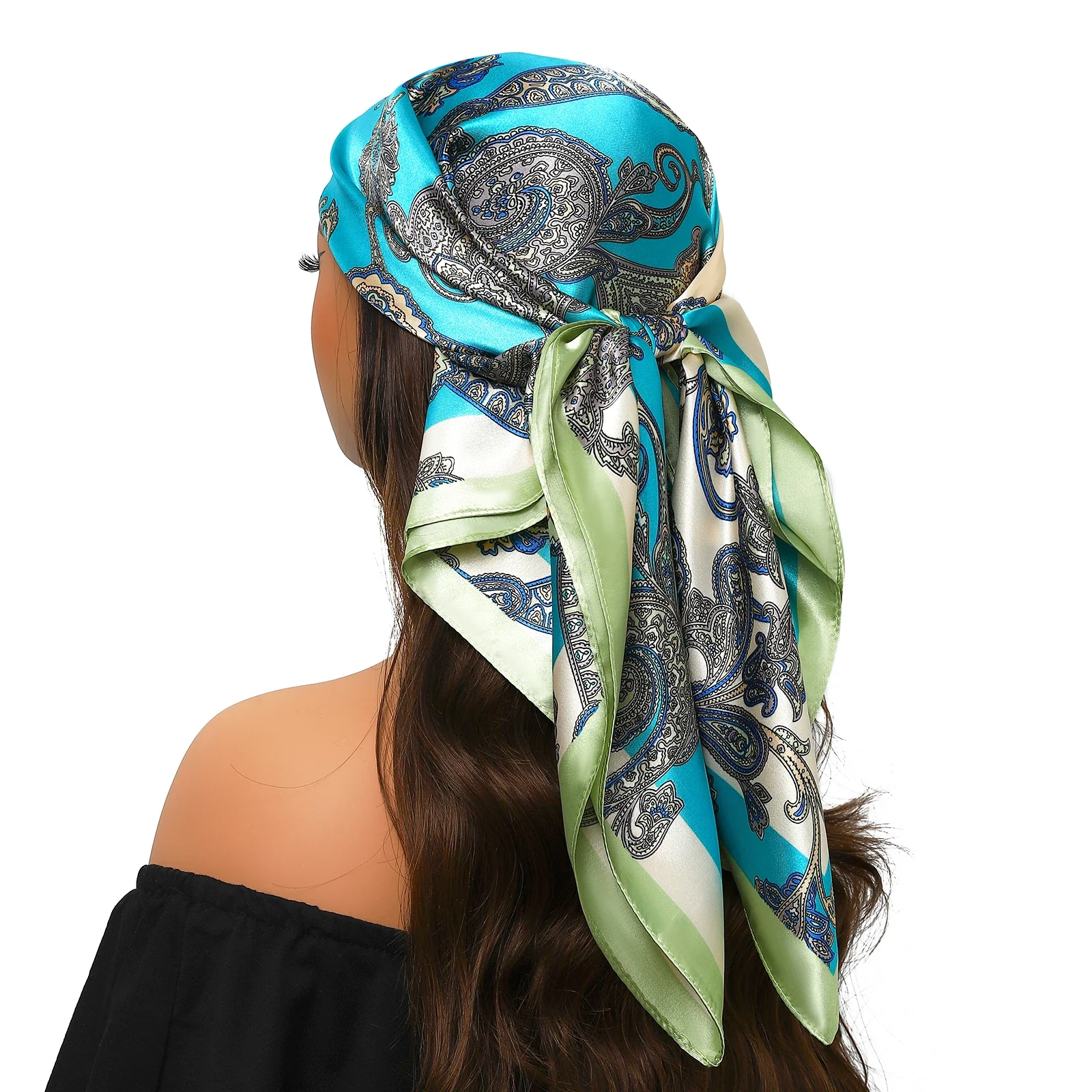 Silk Satin Square Head Scarf - Image 10