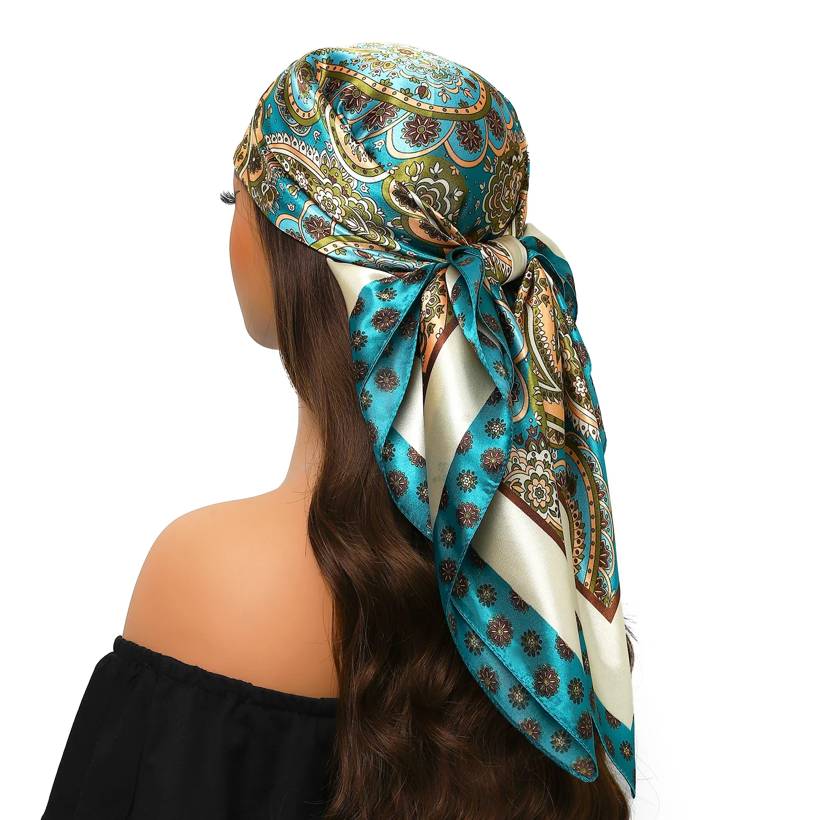 Silk Satin Square Head Scarf - Image 11