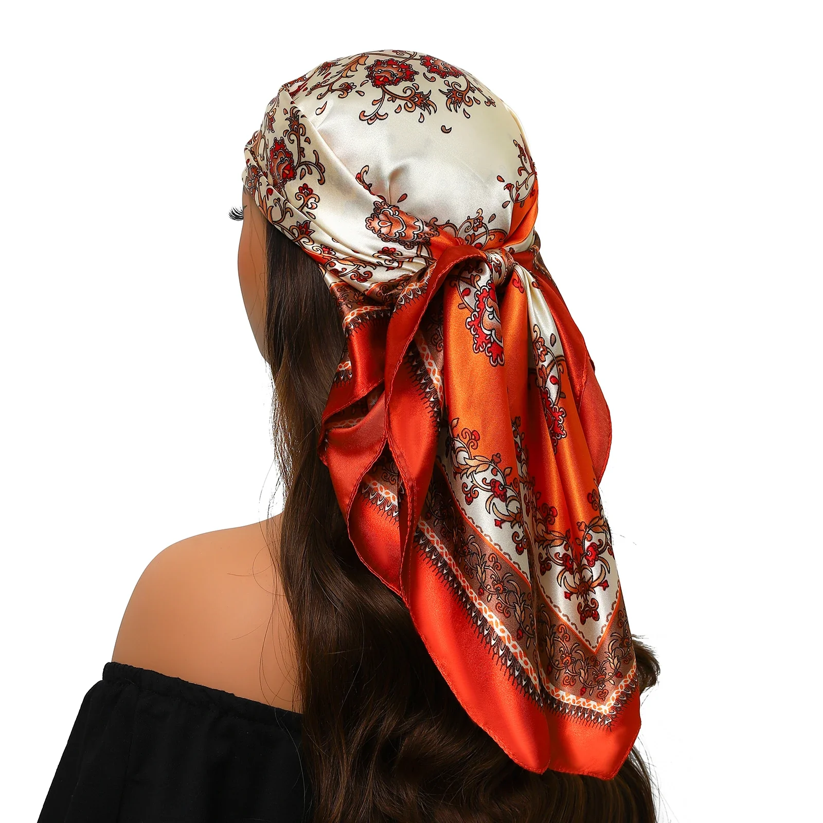 Silk Satin Square Head Scarf - Image 13