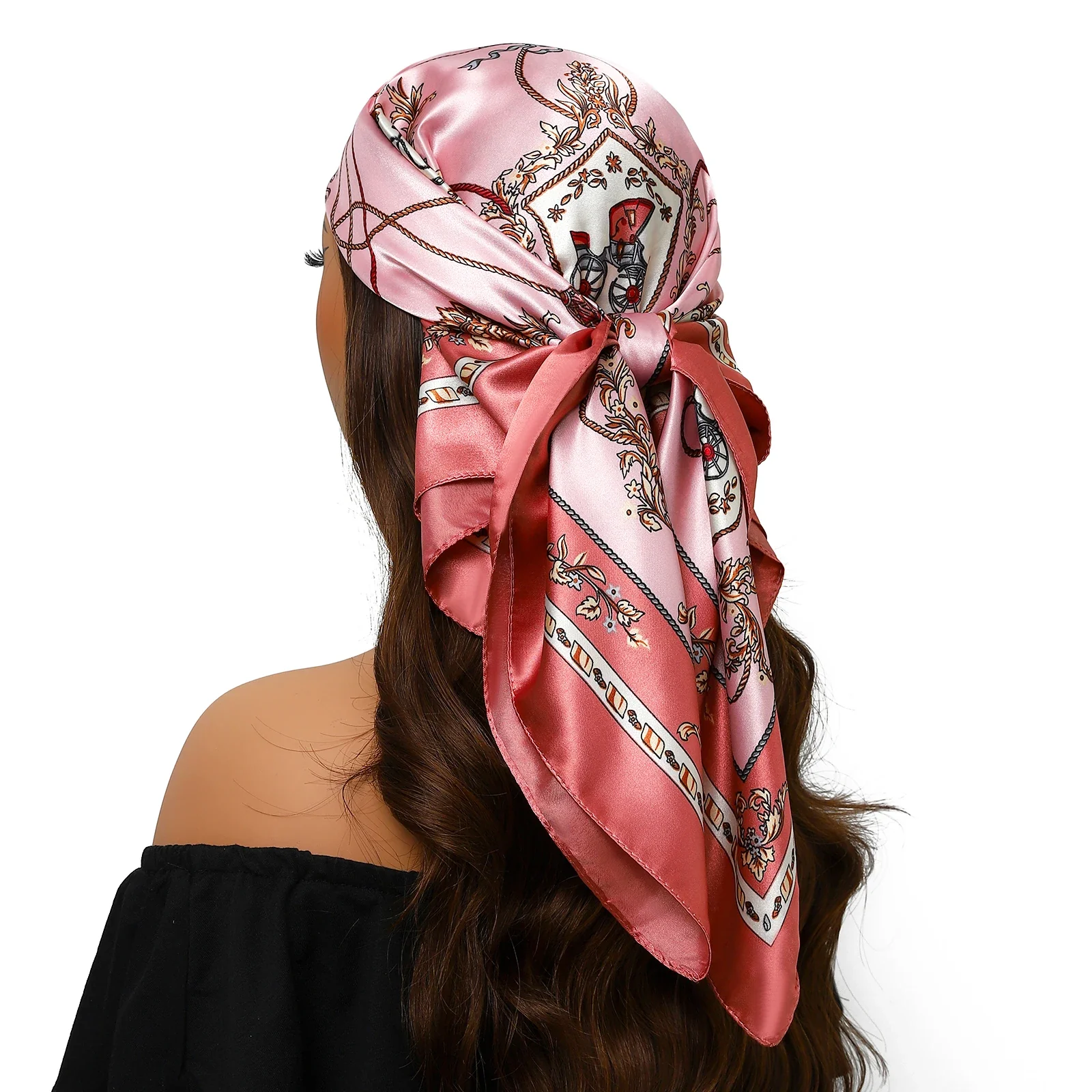 Silk Satin Square Head Scarf - Image 16