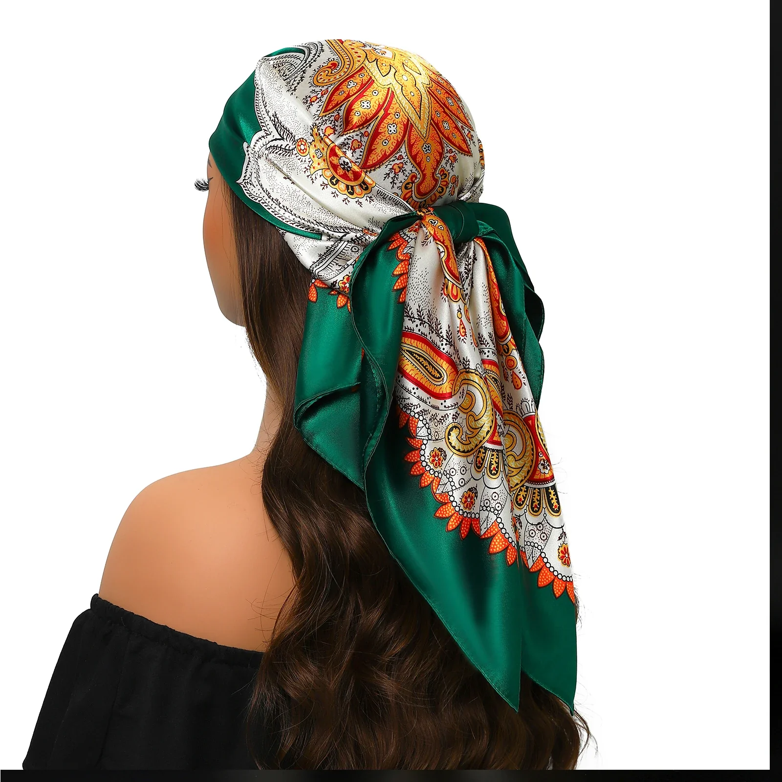 Silk Satin Square Head Scarf - Image 22