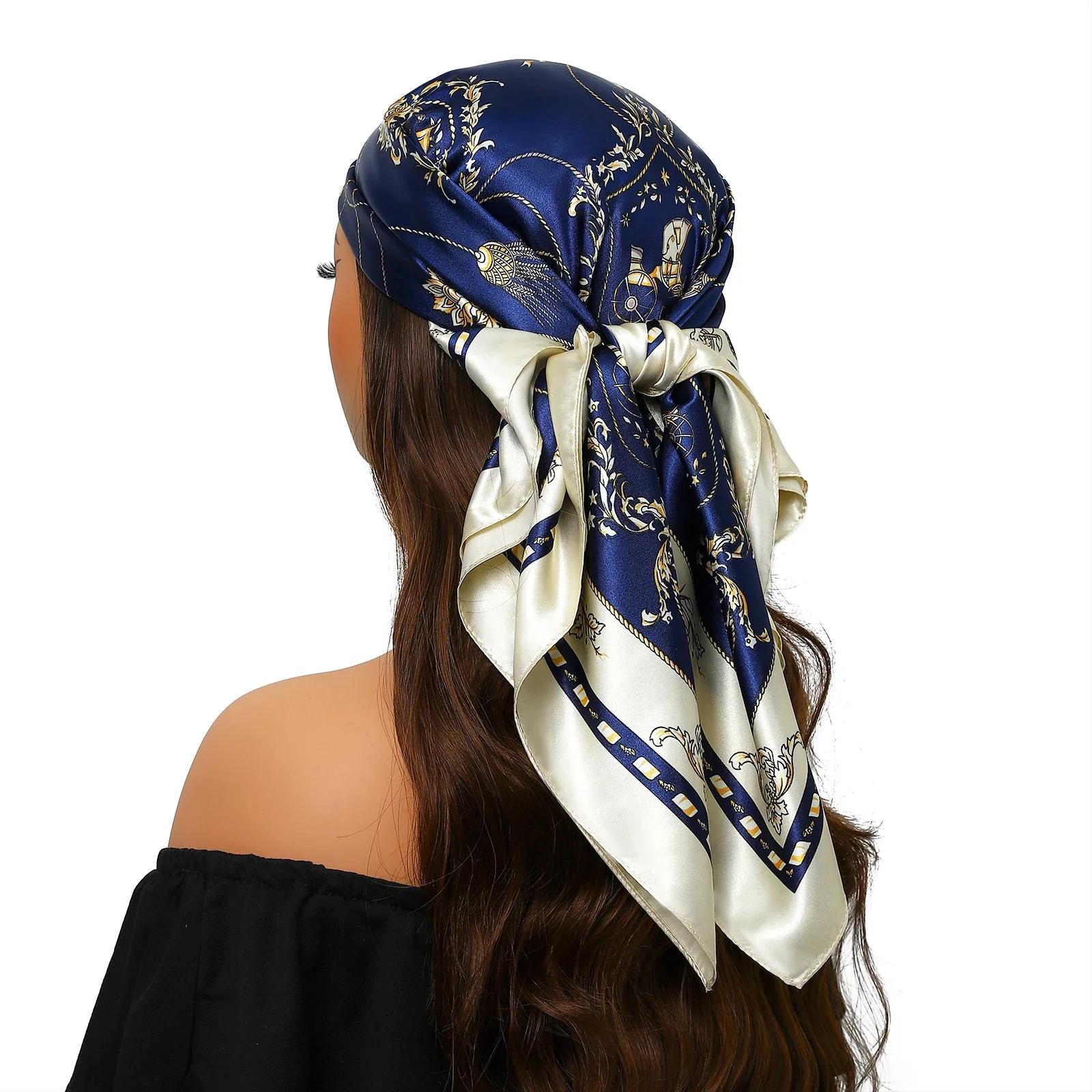Silk Satin Square Head Scarf - Image 23