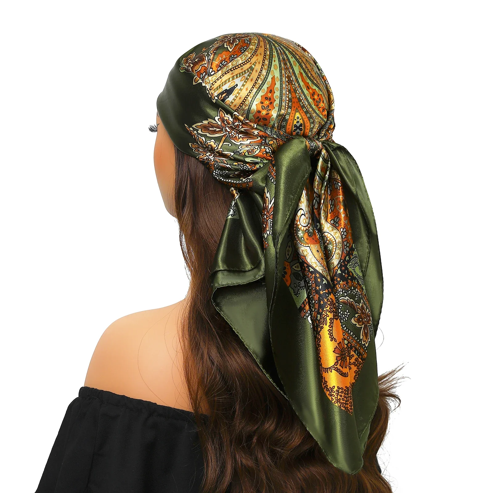Silk Satin Square Head Scarf - Image 24