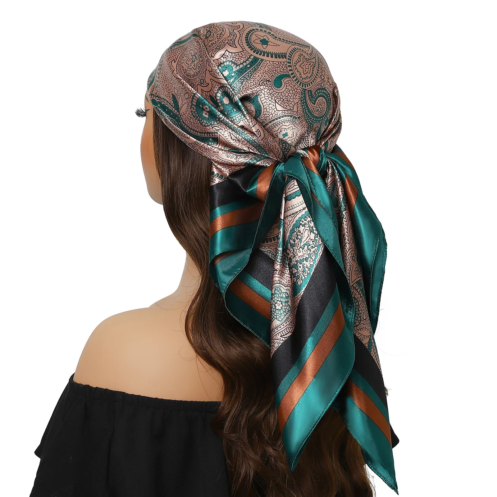 Silk Satin Square Head Scarf - Image 25