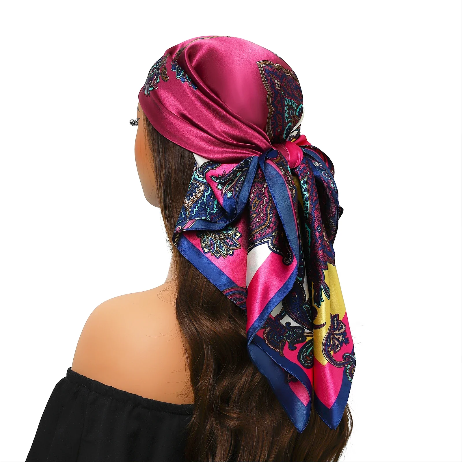 Silk Satin Square Head Scarf - Image 27