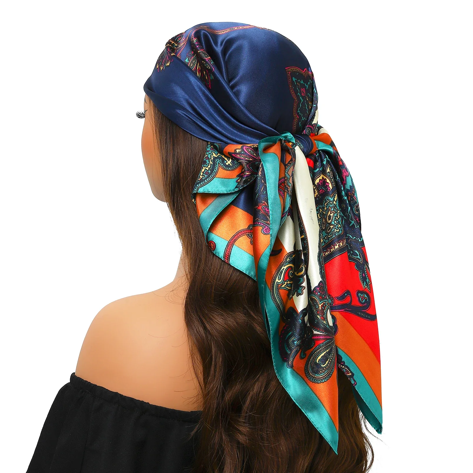 Silk Satin Square Head Scarf - Image 28
