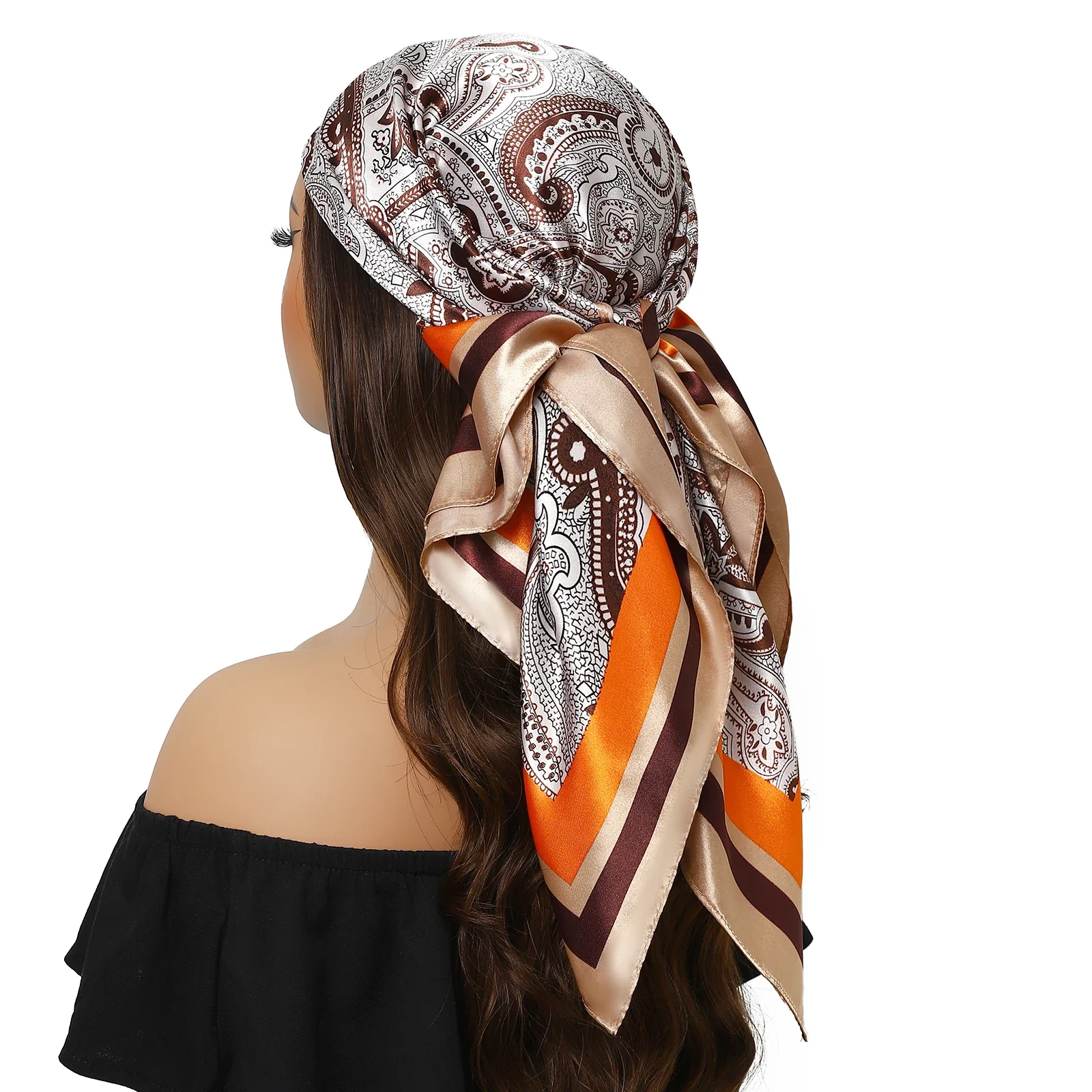 Silk Satin Square Head Scarf - Image 32