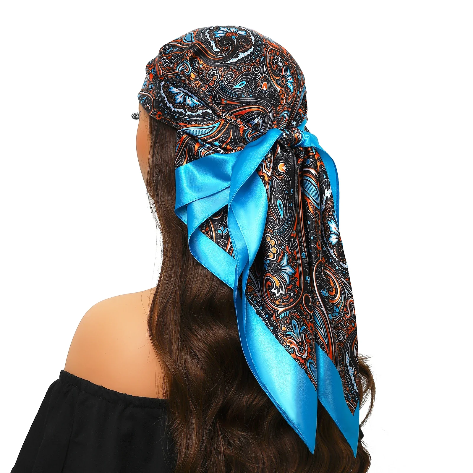 Silk Satin Square Head Scarf - Image 38