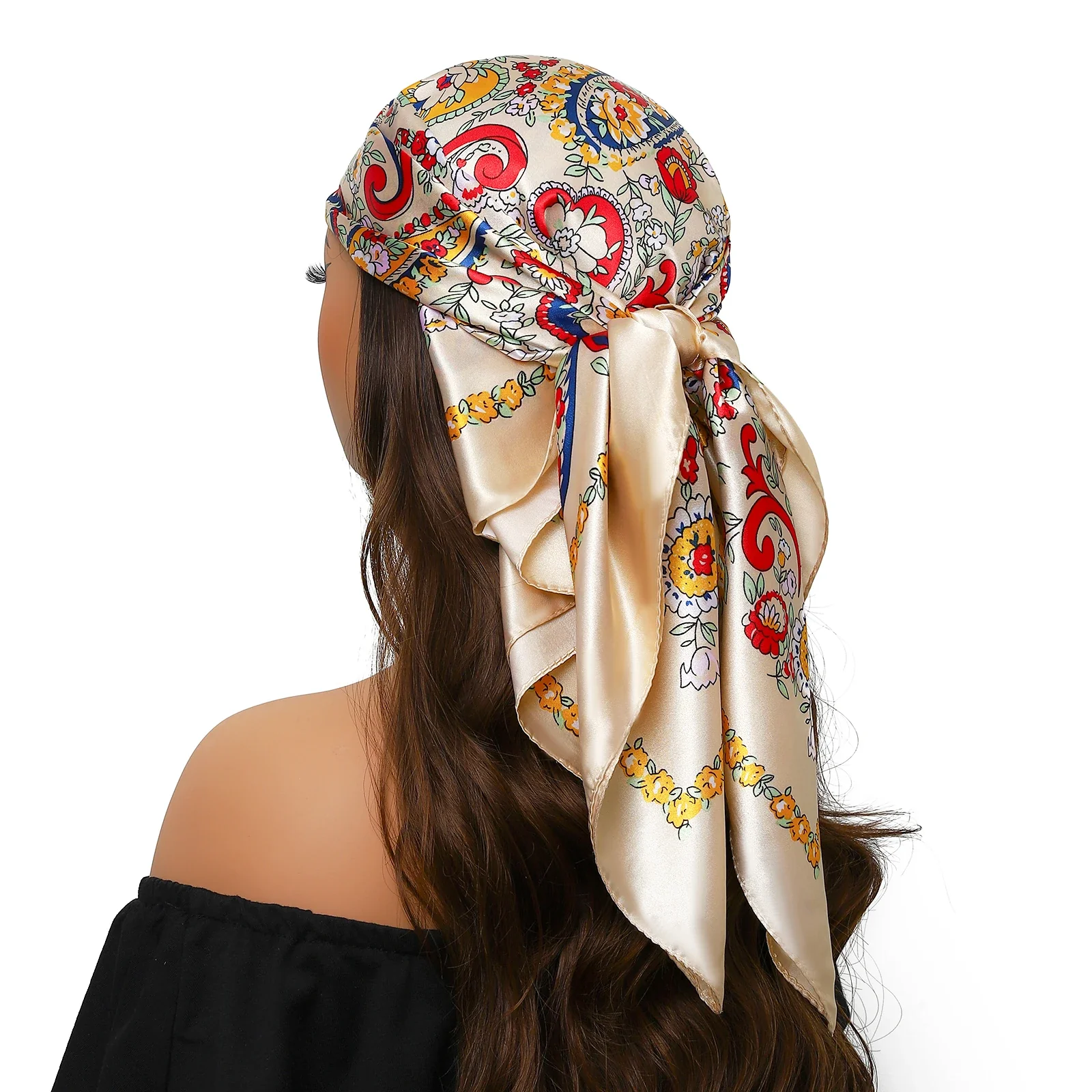 Silk Satin Square Head Scarf - Image 42