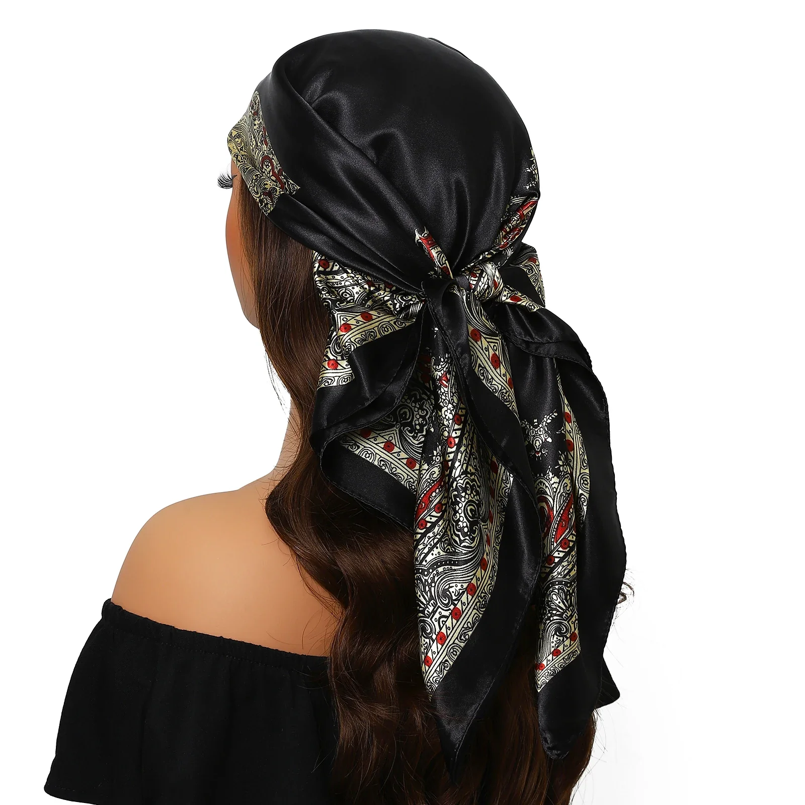 Silk Satin Square Head Scarf - Image 45