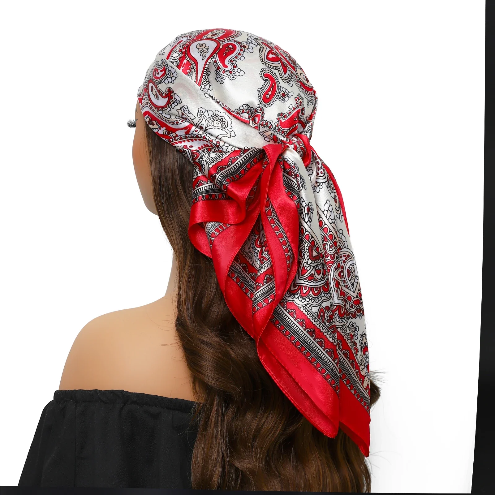 Silk Satin Square Head Scarf - Image 48