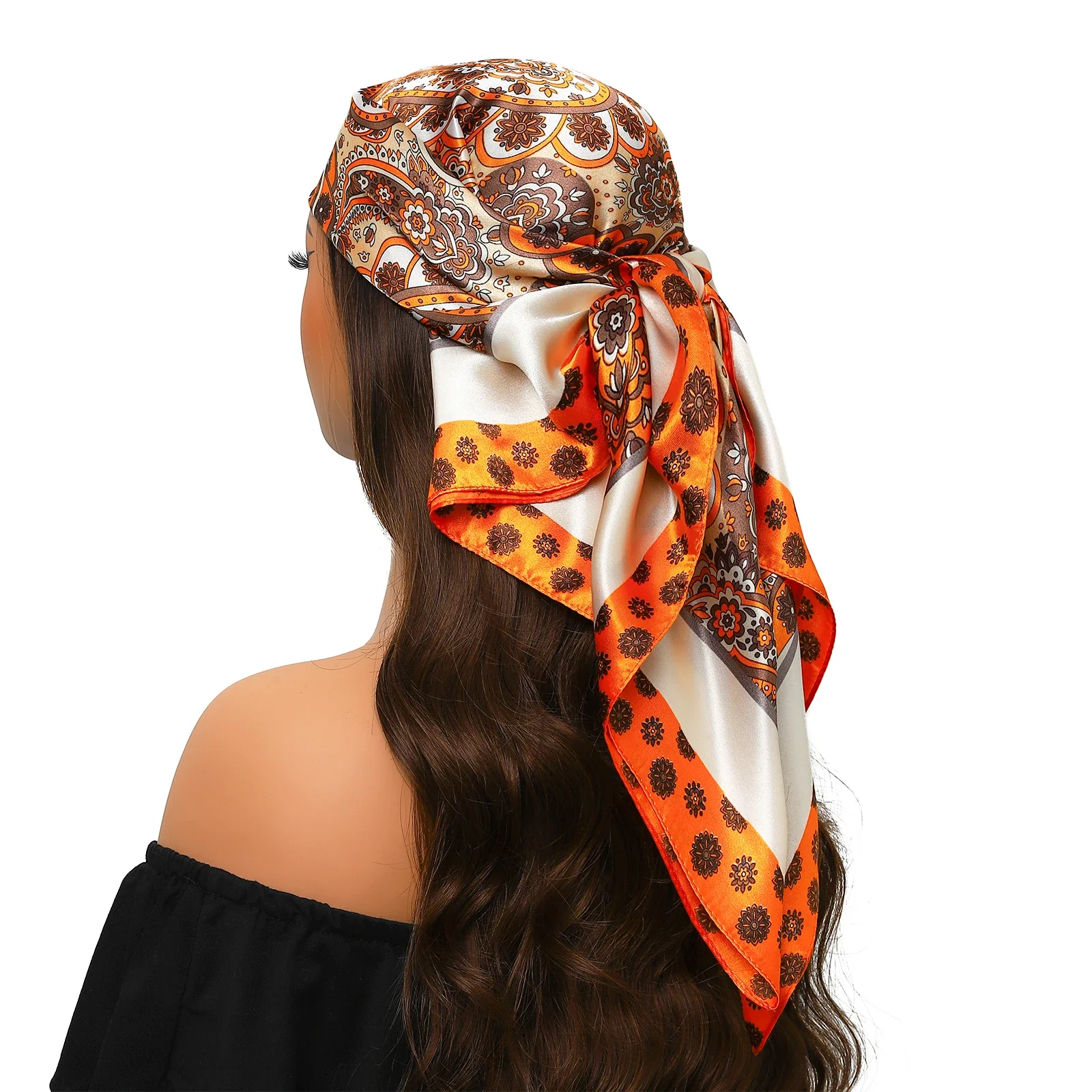 Silk Satin Square Head Scarf - Image 50