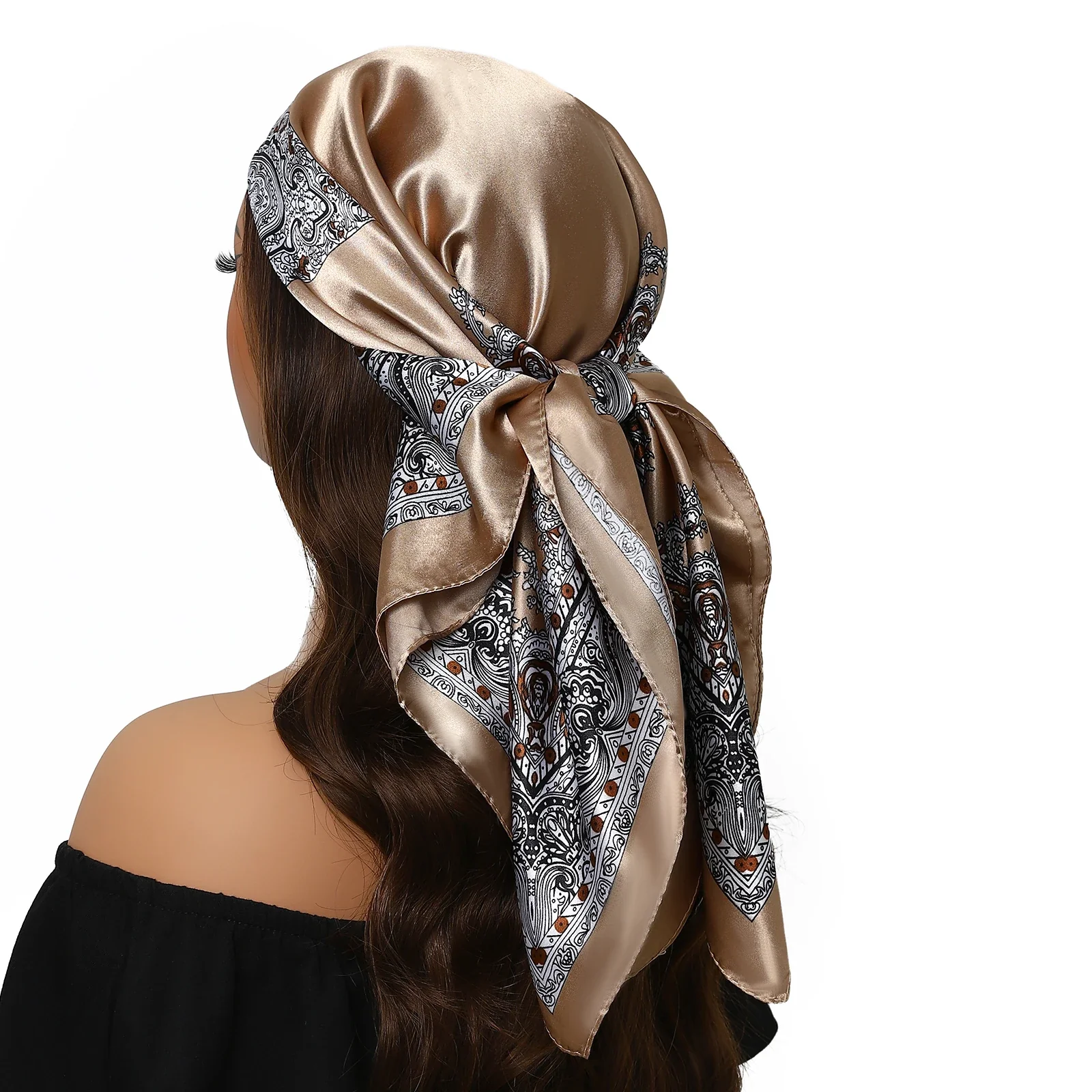 Silk Satin Square Head Scarf - Image 52