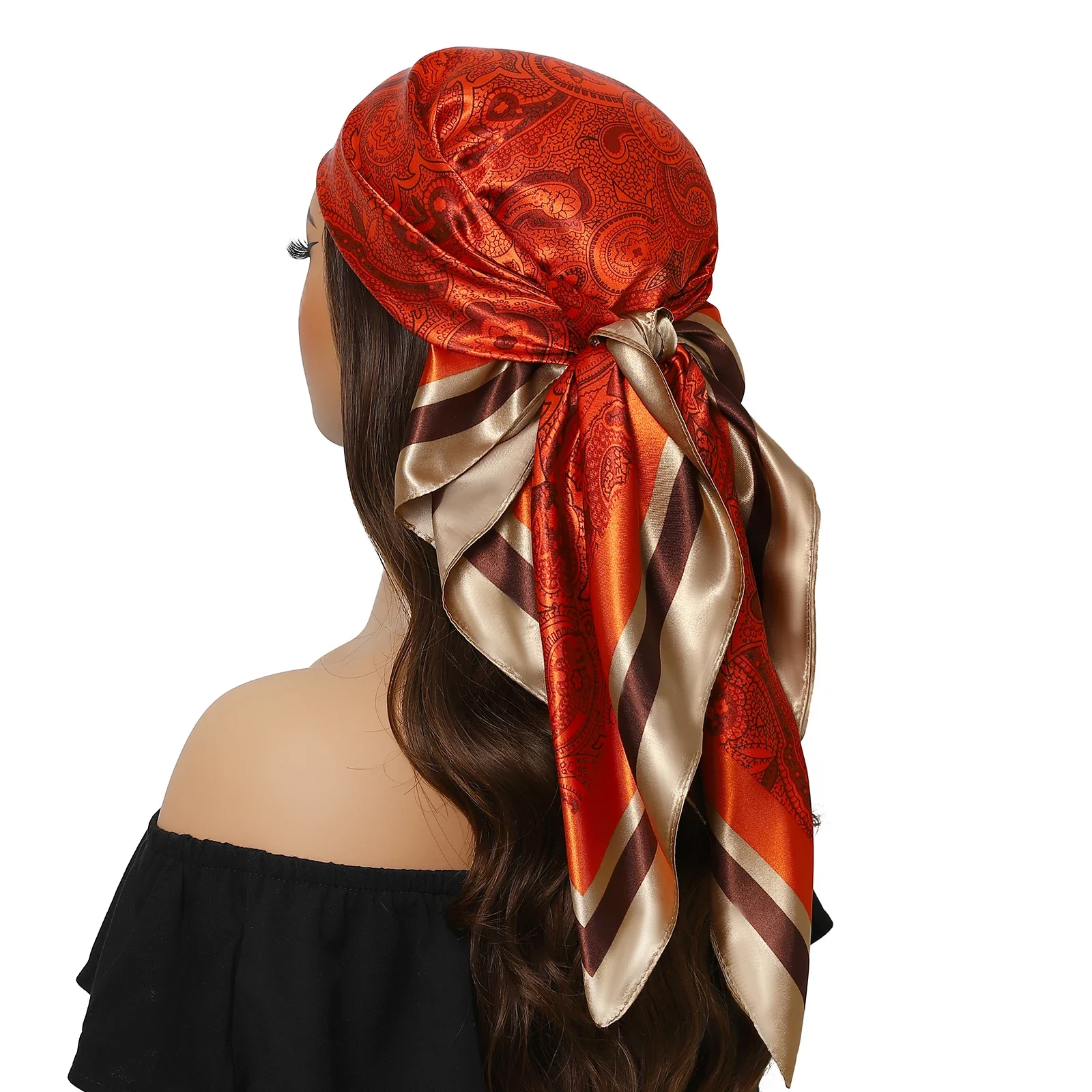 Silk Satin Square Head Scarf - Image 55