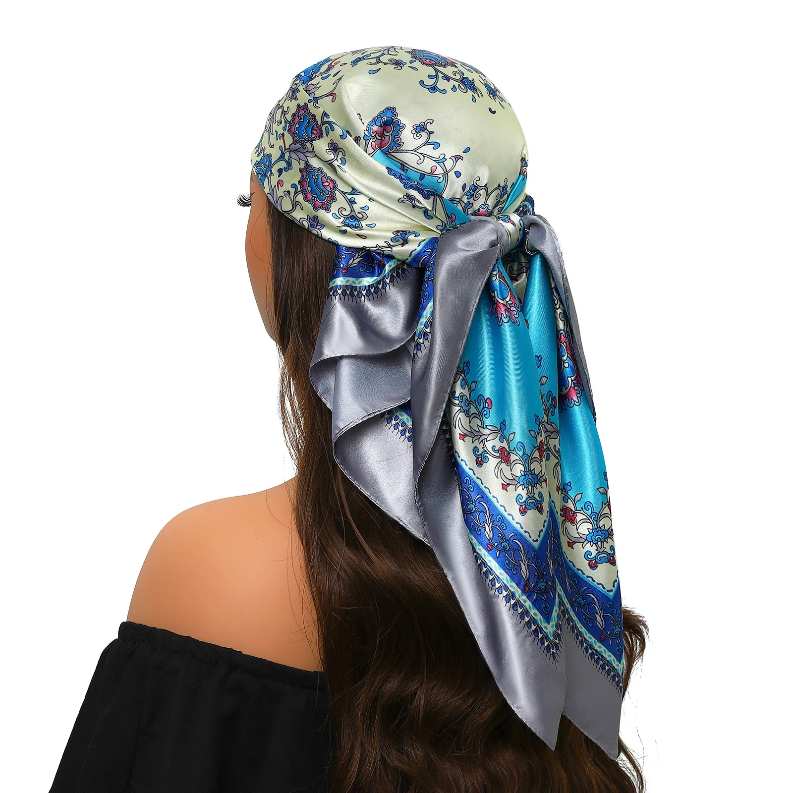 Silk Satin Square Head Scarf - Image 57