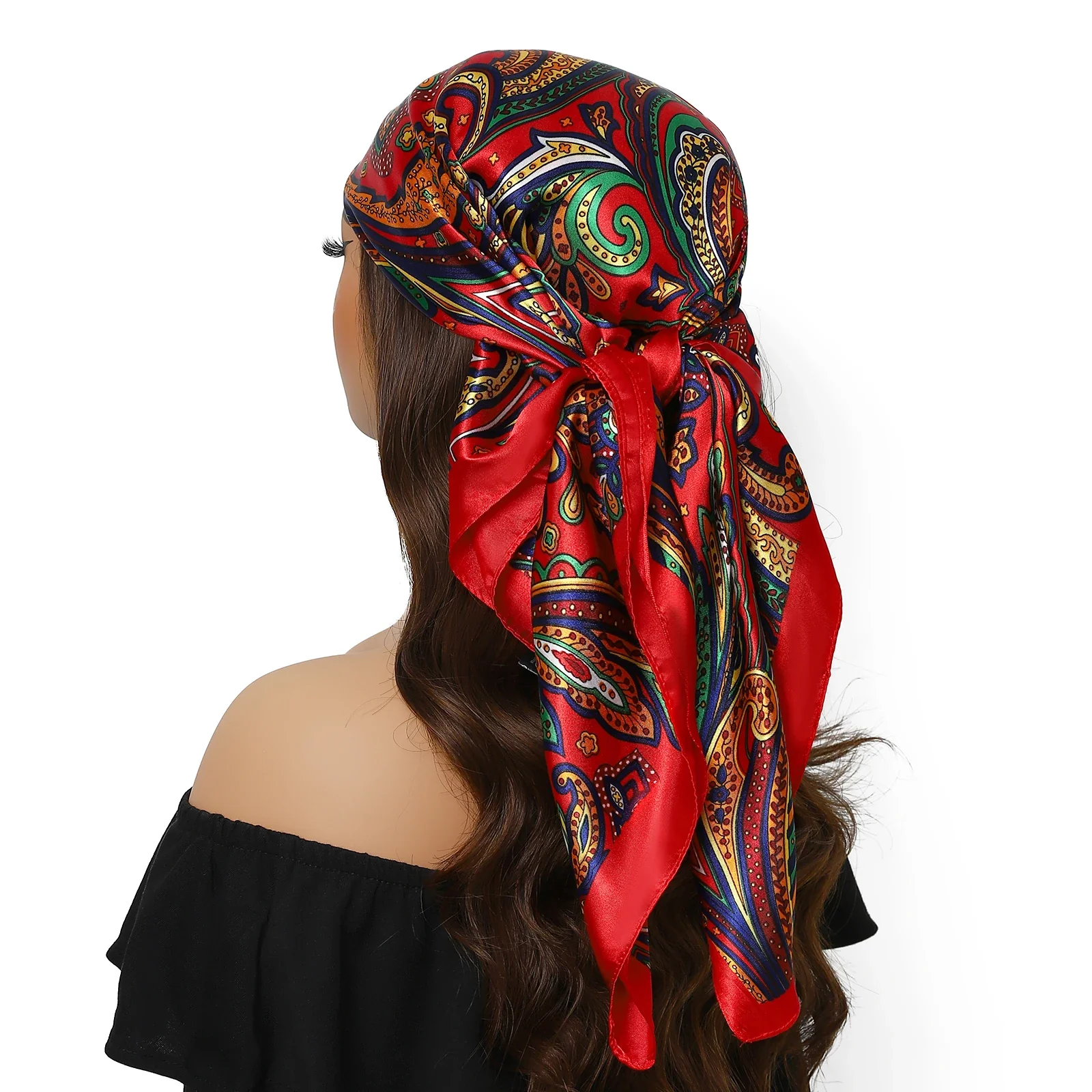 Silk Satin Square Head Scarf - Image 59
