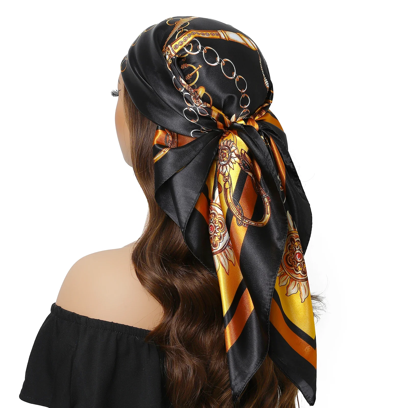 Silk Satin Square Head Scarf - Image 63