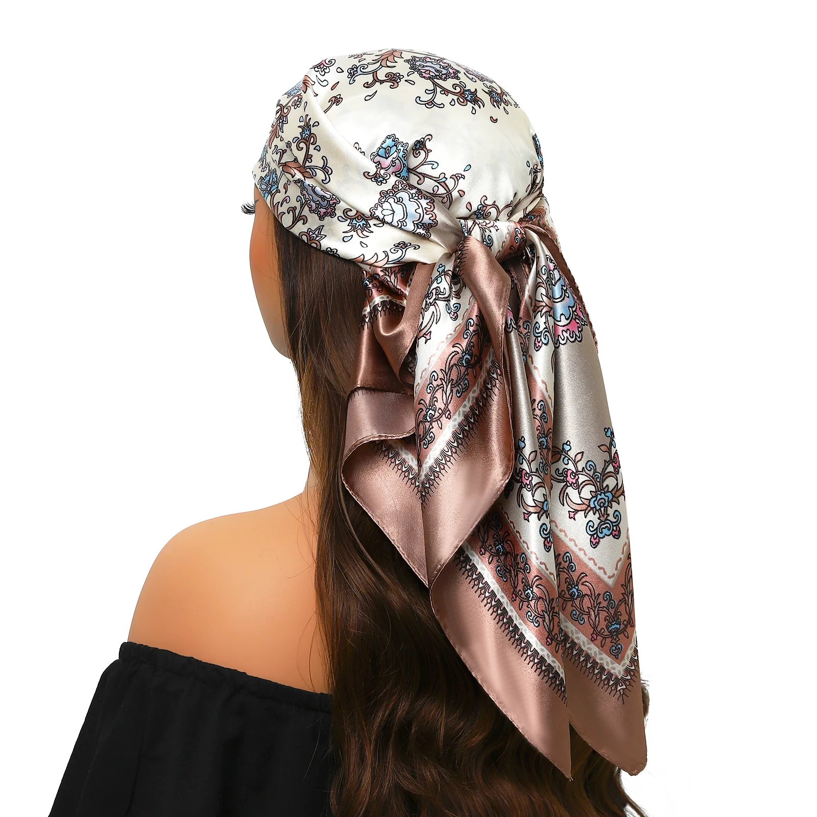 Silk Satin Square Head Scarf - Image 69