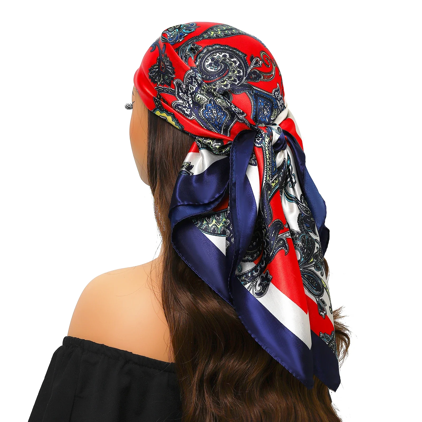 Satin Silk Square Head Scarf (90cm x 90cm) - Image 65