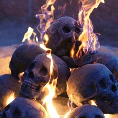 Skull Halloween Barbecue Fire Charcoal briquette - Image 3