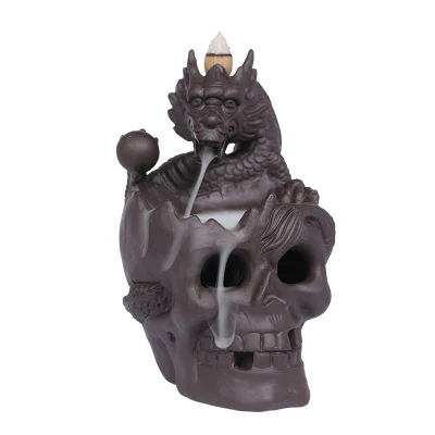 Halloween Skull Head Backflow Incense Burner Diffuser Home Decoration - Image 7