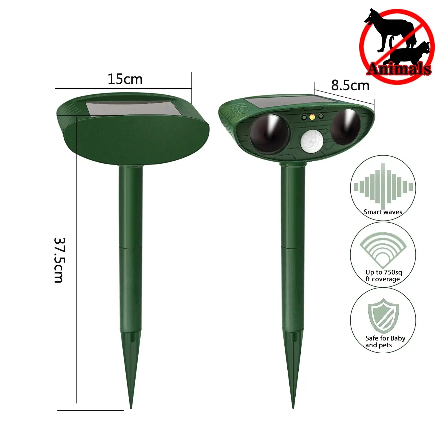 Solar-Powered Ultrasonic Animal Repellent - Image 6