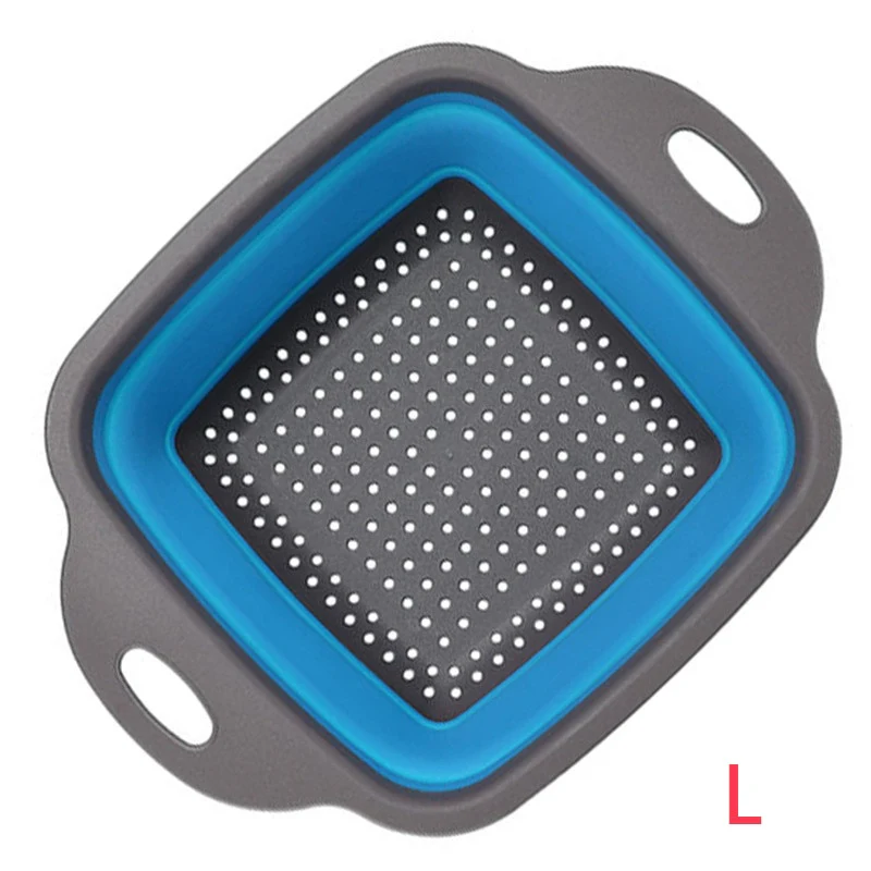 Square Collapsible Colander Silicone Kitchen Food Vegetable Fruit Strainer - Image 10