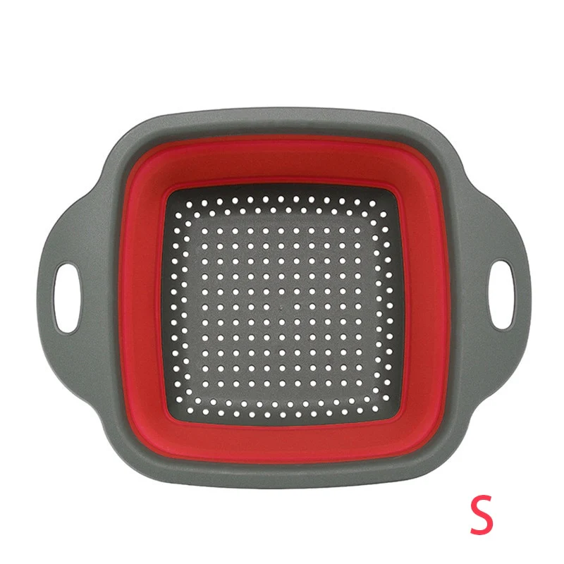 Square Collapsible Colander Silicone Kitchen Food Vegetable Fruit Strainer - Image 11