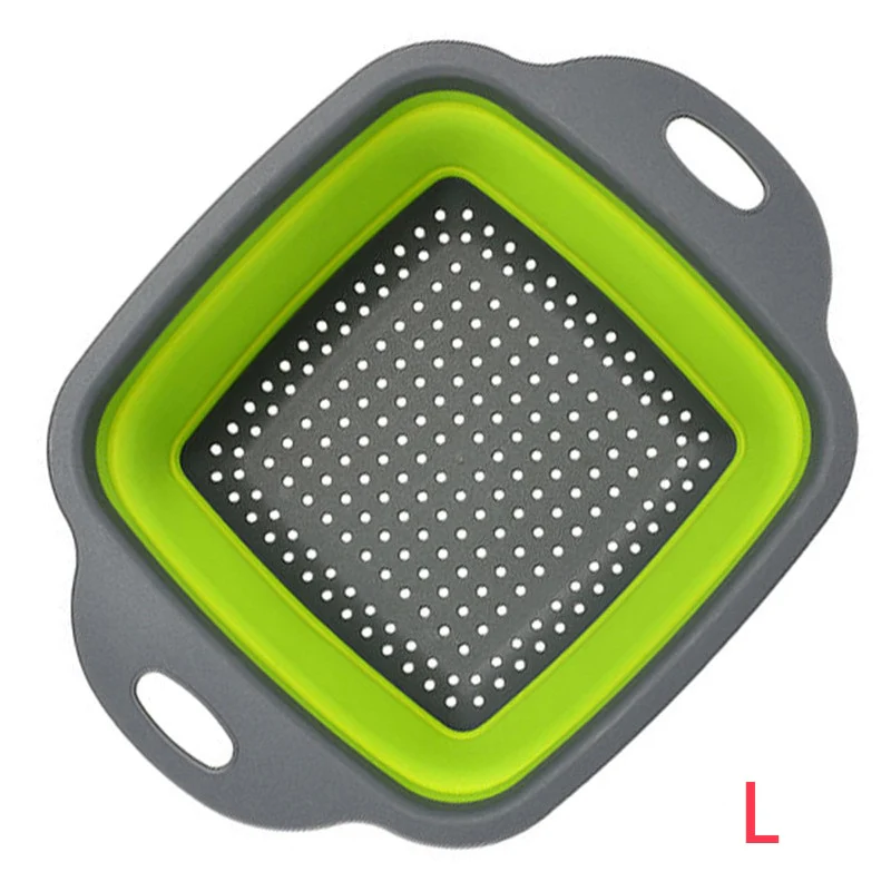 Square Collapsible Colander Silicone Kitchen Food Vegetable Fruit Strainer - Image 8
