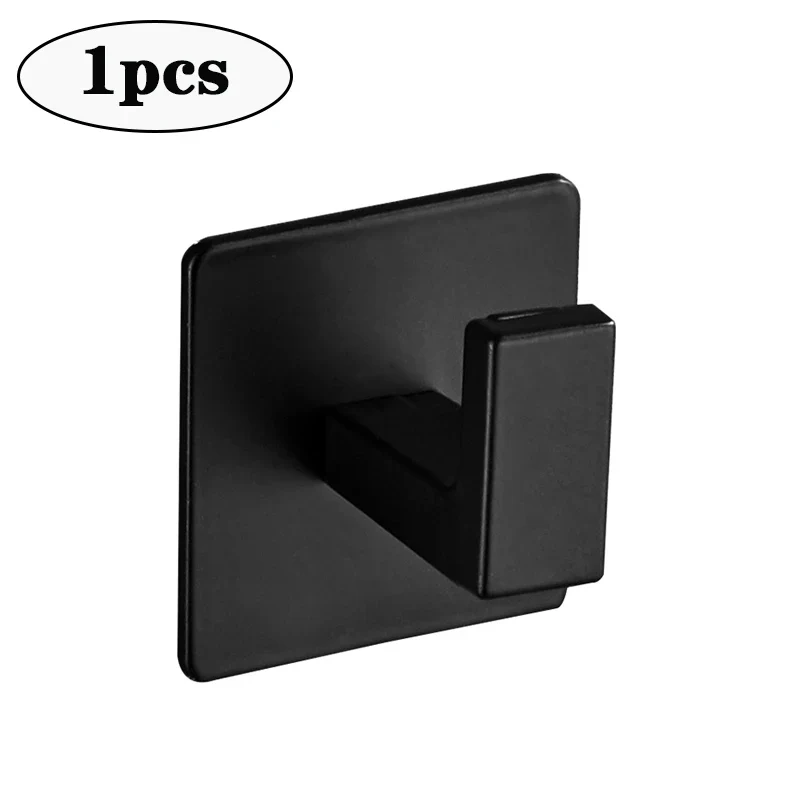 Stylish Black Self-Adhesive Wall Hooks - Image 7