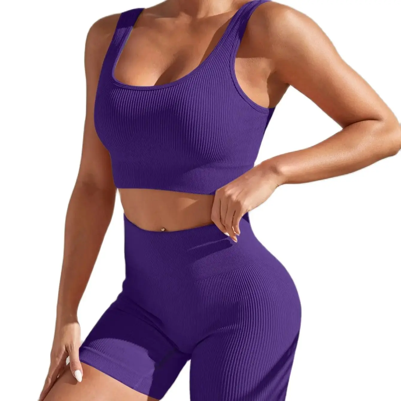 Stylish Seamless Exercise Body-Tight Fitness Set - Image 13
