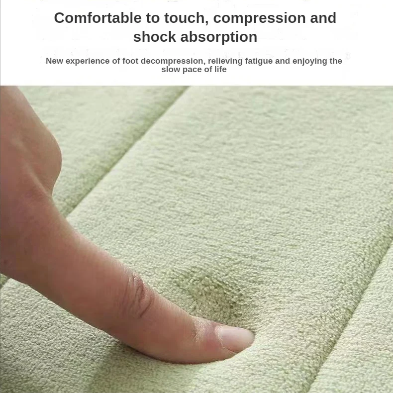 Super Absorbent Striped Coral Velvet Bathroom Floor Mat - Image 4