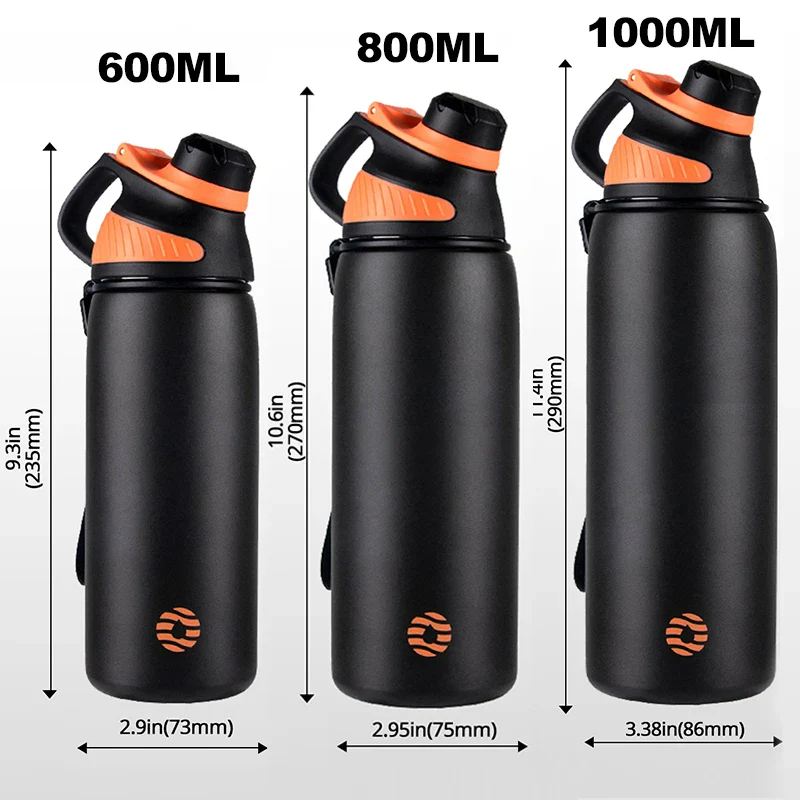 Thermos With Magnetic Lid Outdoor Sport Stainless Steel Water Bottle - Image 5