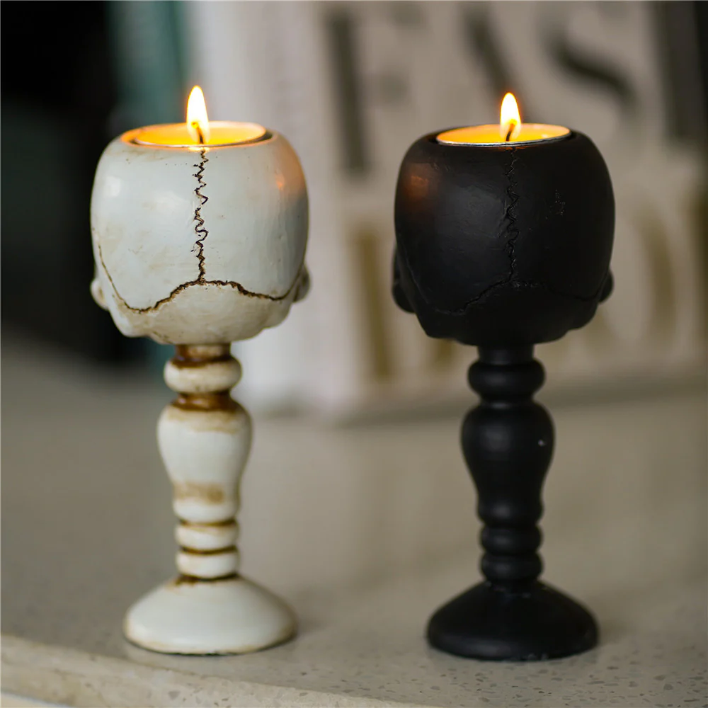 Three-dimensional Skull Column Candlestick Home Decoration - Image 3