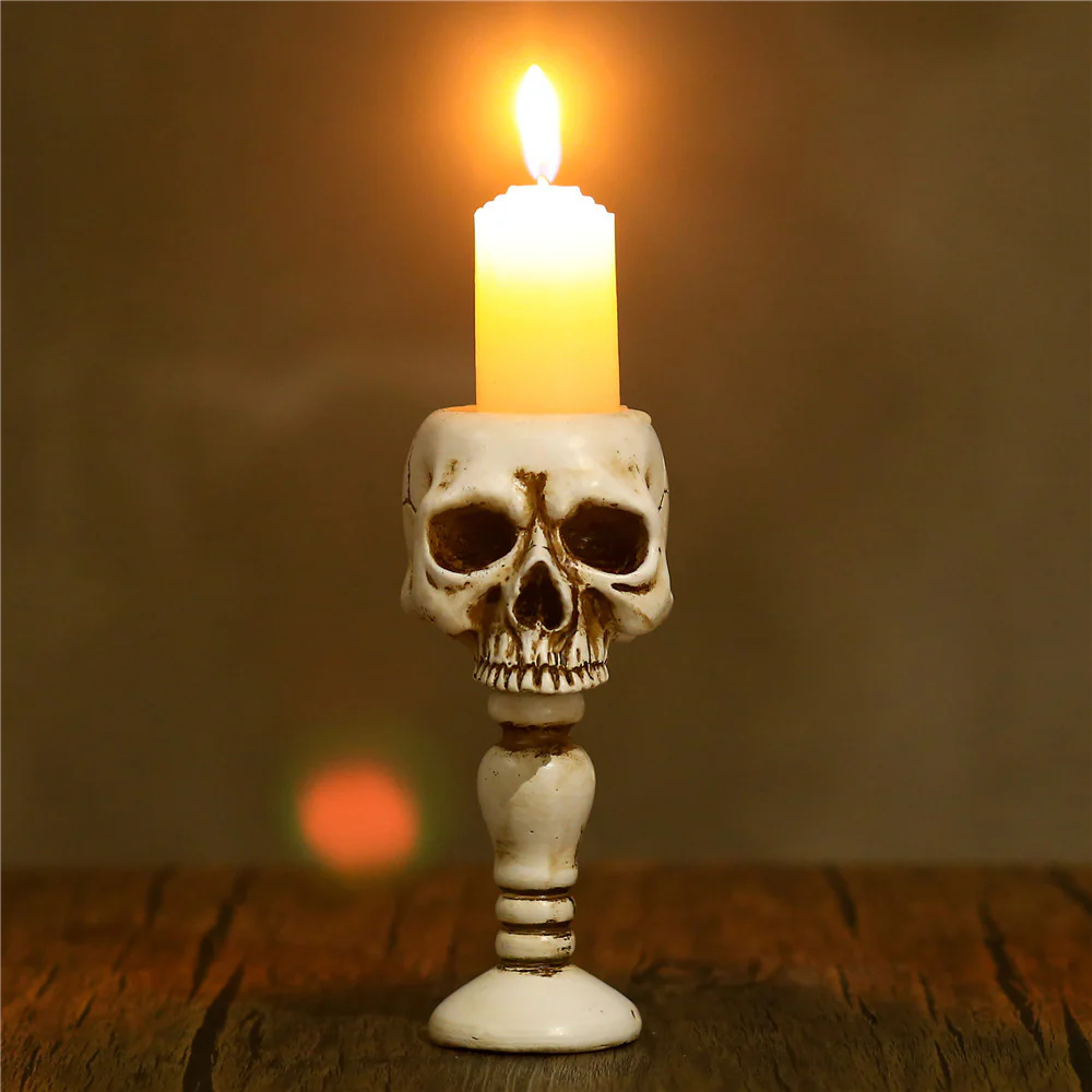 Three-dimensional Skull Column Candlestick Home Decoration - Image 6