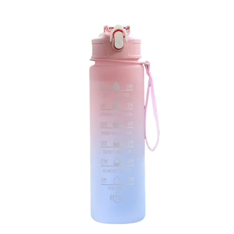 Time-Marked Sports Water Bottle with Straw - Image 18