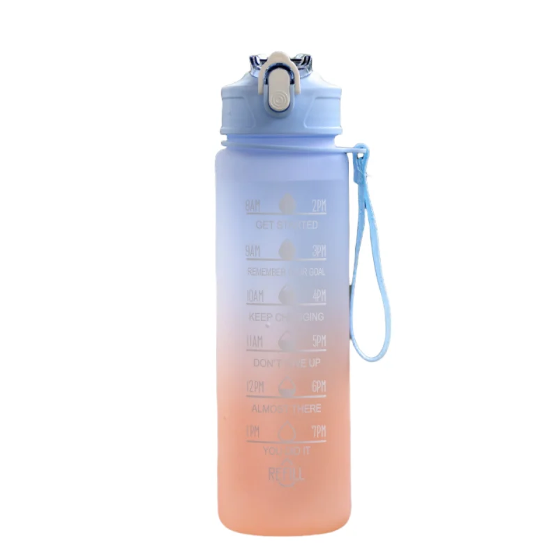 Time-Marked Sports Water Bottle with Straw - Image 22