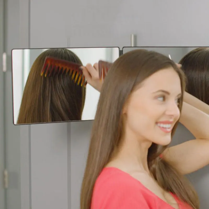 Tri-Fold LED Mirror – 3-Way Adjustable Mirror for Self Haircuts & Makeup Application - Image 3