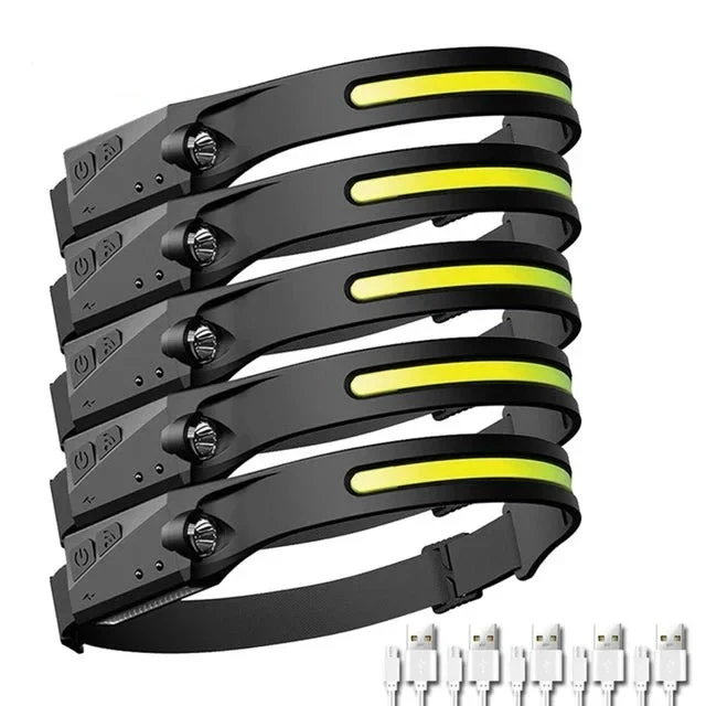 USB Rechargeable LED Sensor Headlamp with Wide Beam and Spotlight - Image 13