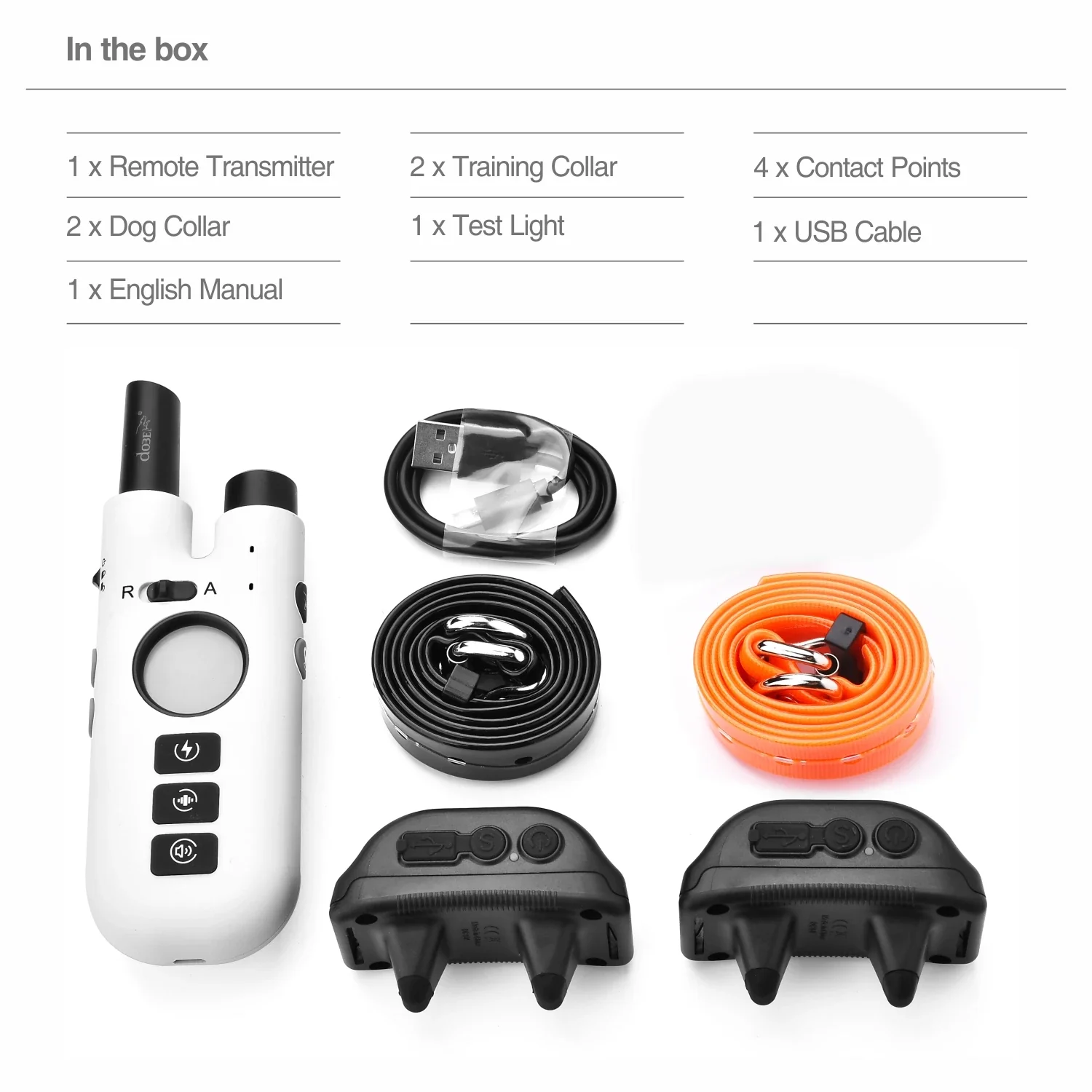 Waterproof Electric Dog Training and Anti-Bark Collar with 2-in-1 Remote Control
