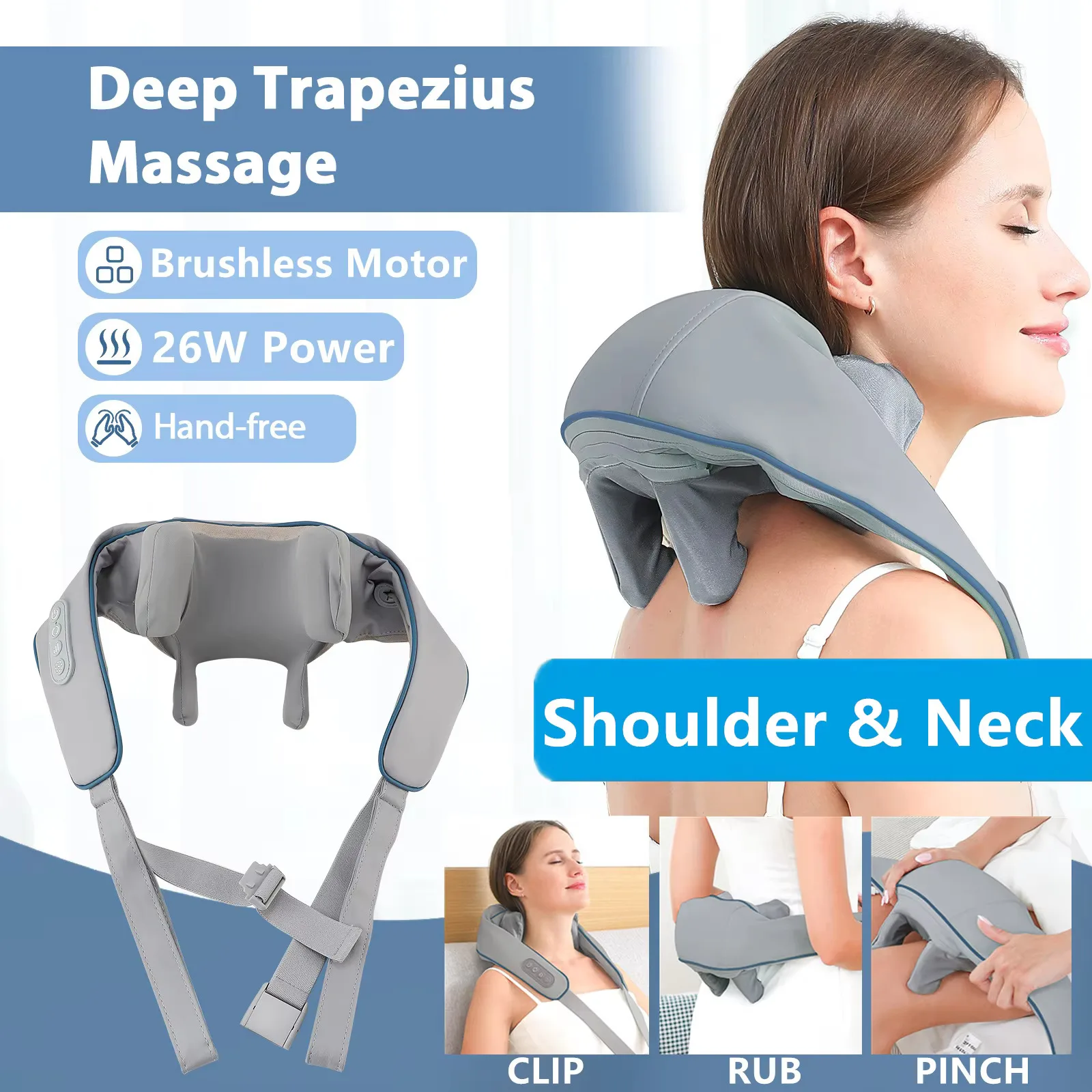 Wireless Neck & Back Massager – Kneading Massage Shawl for Neck, Shoulders & Trapezius Muscle Relief - Image 3
