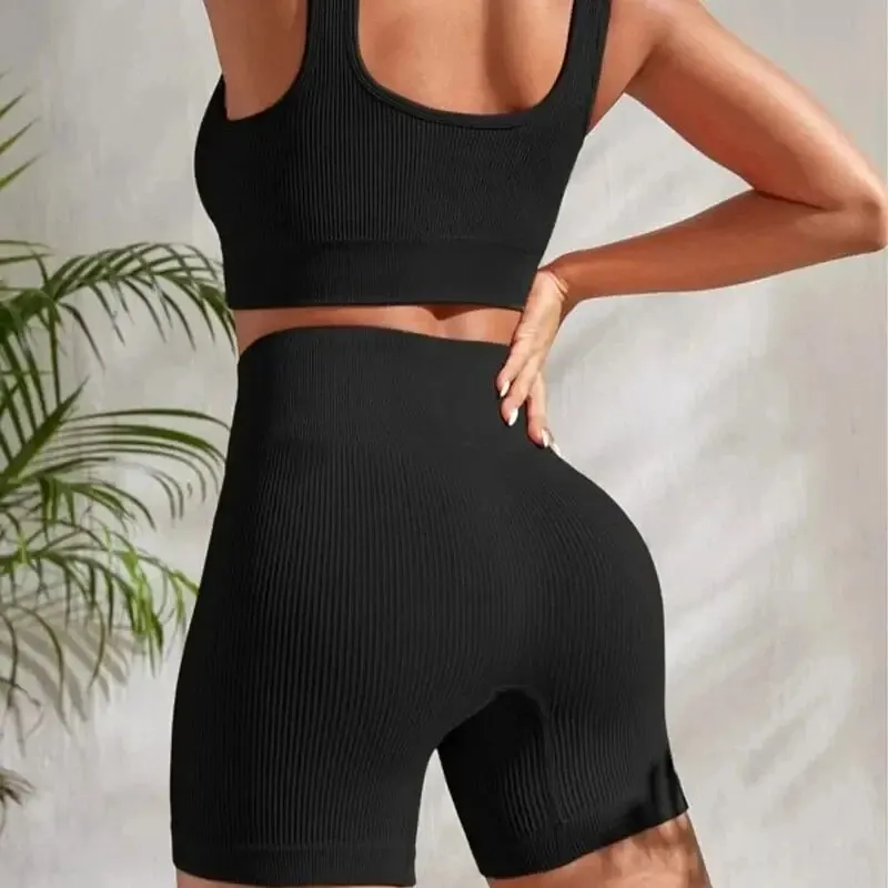 Women's Seamless Ribbed Yoga Set - Image 2