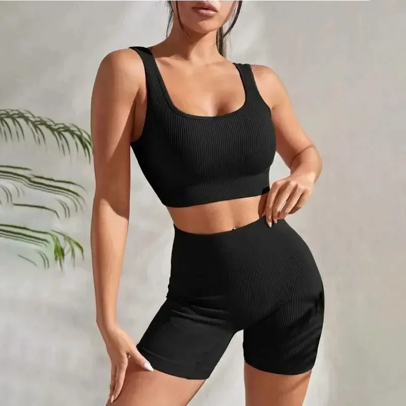 Women's Seamless Ribbed Yoga Set - Image 3