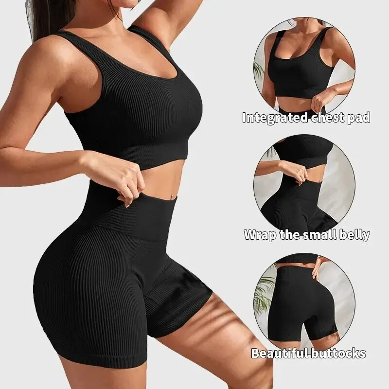 Women's Seamless Ribbed Yoga Set - Image 4